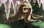 Fluttershy with lilacs