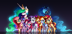 Mane 7 with the Sun and Moon Princesses (HD)