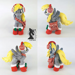 Derpy plushie in a x-mas suit