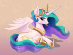 Celestia is smiling and sticking out her tongue