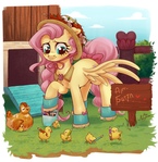 Fluttershy and chickens