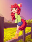 EQG Applebloom in on the Fence