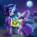 Rarity and Sweetie Belle (Halloween Collab)