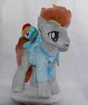 Oc Pony Gendy with her toy Rainbow Dash