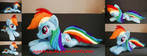 Laying down(standard size) Rainbow Dash plush