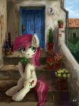 Pony in the village