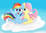 Filly Rainbow Dash and Filly Fluttershy