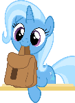 Cute Trixie holds bags