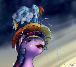 Smiling Twilight Sparkle and Crying Rainbow Dash