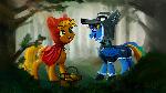 Red Hood Applejack and the wolf Rainbow Dash