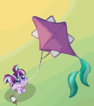 Filly Starlight Glimmer flies a kite (Animated)