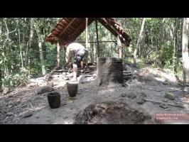 Building a tiled roof hut