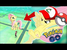 Fluttershy plays Pokemon Go: Gen 2 ???? | CHASED BY A DOG!