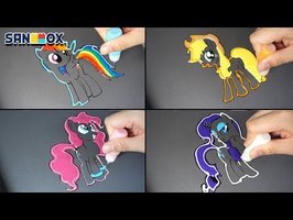 My Little Pony Pancake art - Rainbow Dash, Applejack, Pinkie Pie, Rarity